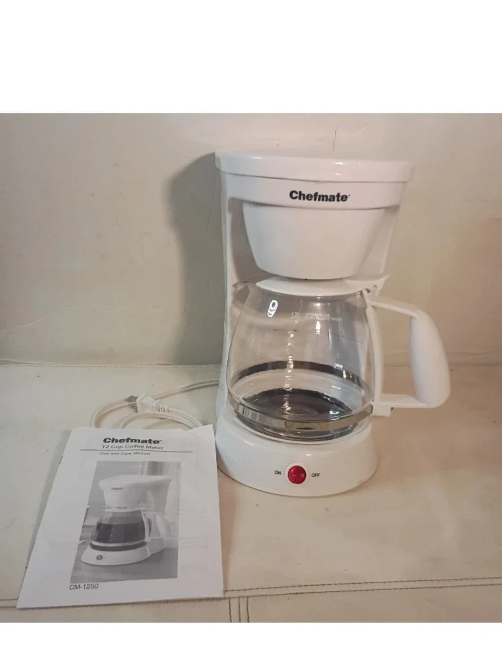 Chefmate 12-Cup Coffeemaker 2009 Target  072080180 White NOB + Filters